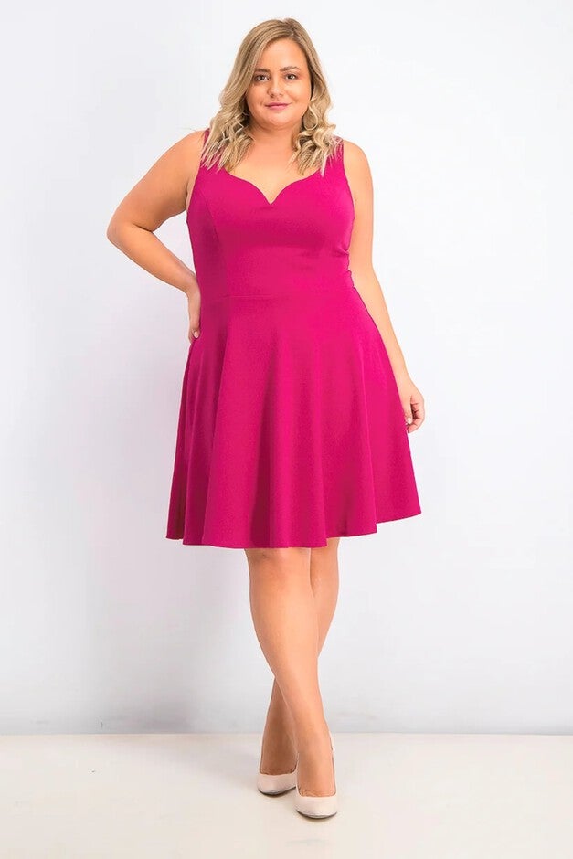 B Darlin Women's Trendy Plus Size Scuba Fit & Flare Dress Dark Purple Size 24 | Dia & Co B Darlin Women's Trendy Plus Size Scuba Fit & Flare Dress Dark Purple Size 24 | Dia & Co