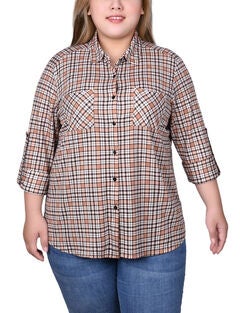 Long Sleeve Button Front Tunic Top