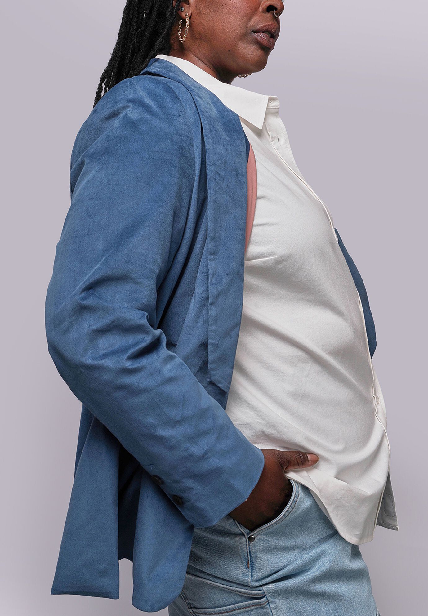 The Empower Velveteen Tux Blazer, OXFORD BLUE / Cornflower Blue, alternate image number 1