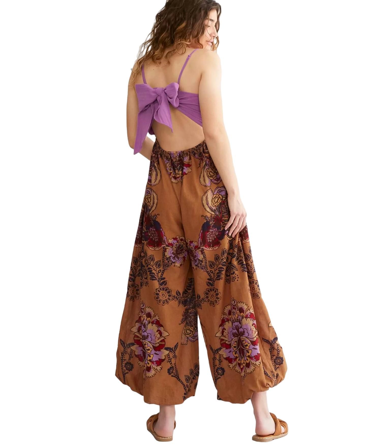 Indio Sun Wide Leg Jumpsuit, Golden Combo / Purple, alternate image number 2