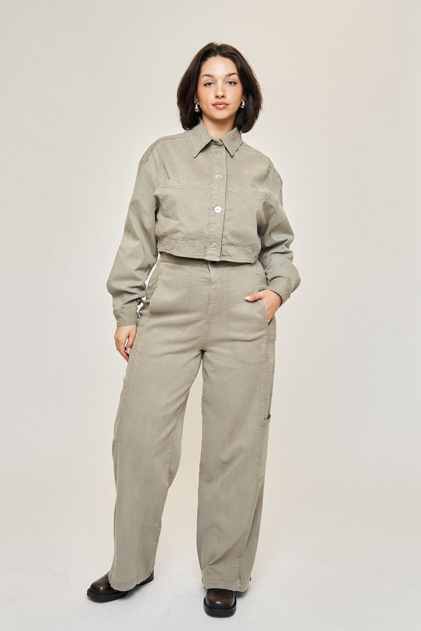 Tara Cotton Tencel Cargo Pant, Soft Olive / Olive Green, hi-res image number 0