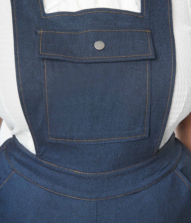 Unique Vintage Dark Denim Overalls, Blue / Dark Wash, alternate image number null