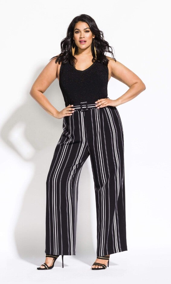 City Chic Women's Trendy Plus V Neck Knit Top Black Size XS, Black / Black, hi-res image number 0