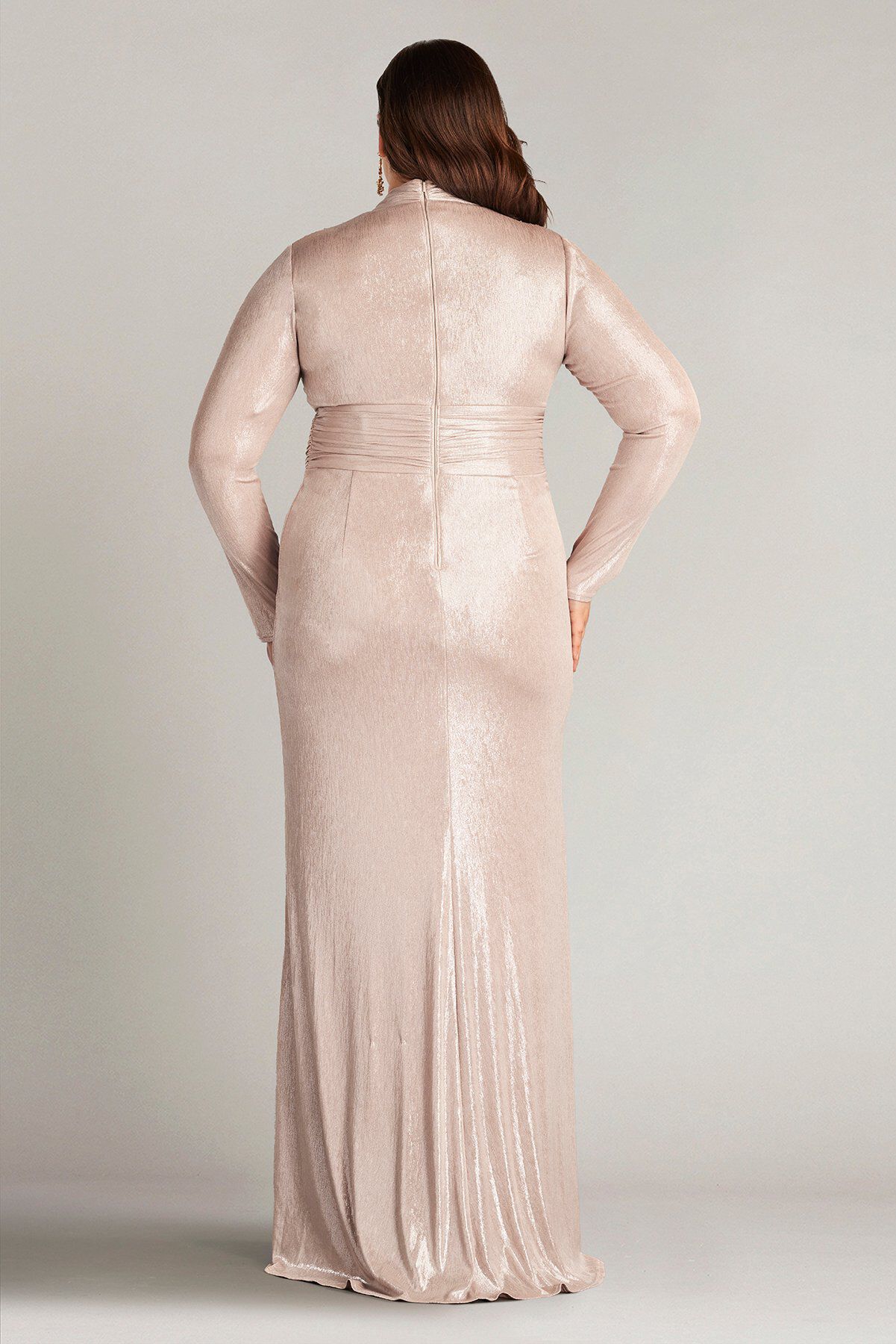 Imanie Draped Lamv© Gown  - PLUS SIZE, ANTIQUE PINK / see-description, alternate image number 1