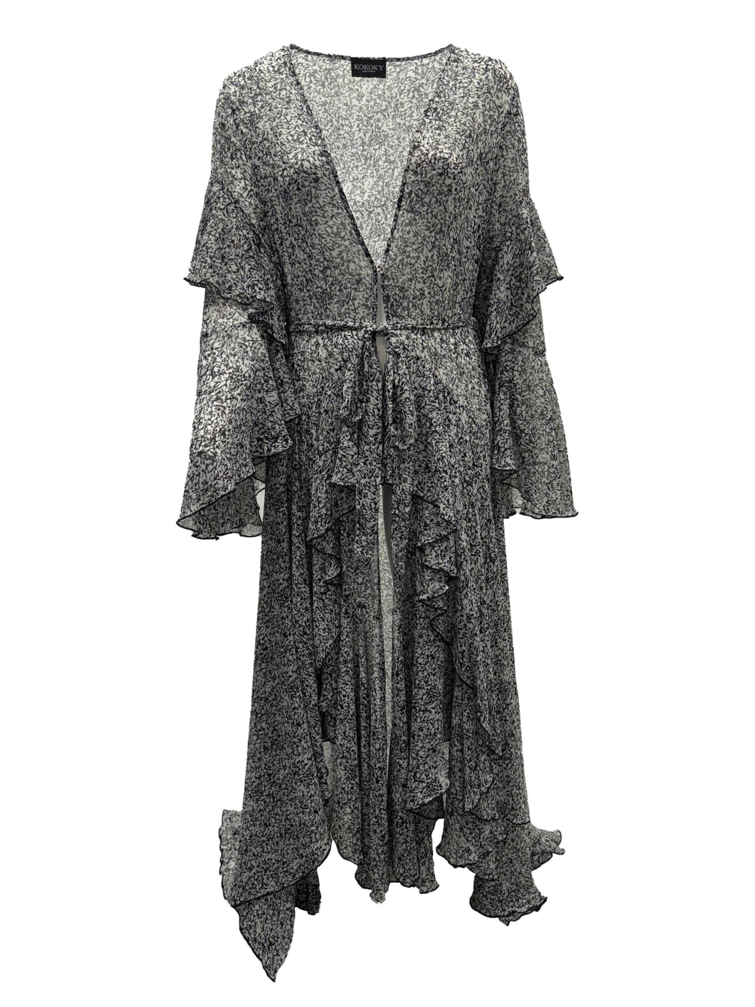 Korinne Deluxe Kaftan Black & White Abstract Print, BlackWhite / Black, hi-res image number 0