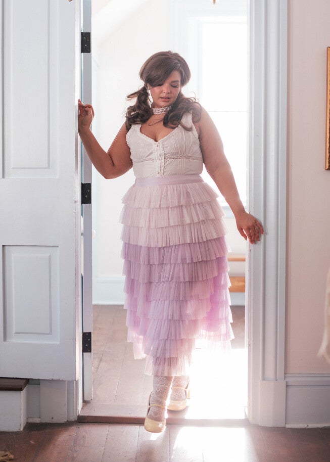 Falling Petals Skirt, Purple / Purple, alternate image number null