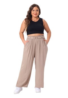STRETCHY HIGH WAISTED WIDE LEG PALAZZO PANTS