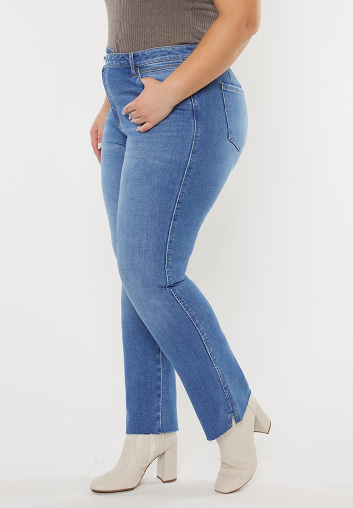 Lory High Rise Slim Straight (Plus Size), Medium Wash / Medium Wash, alternate image number 4