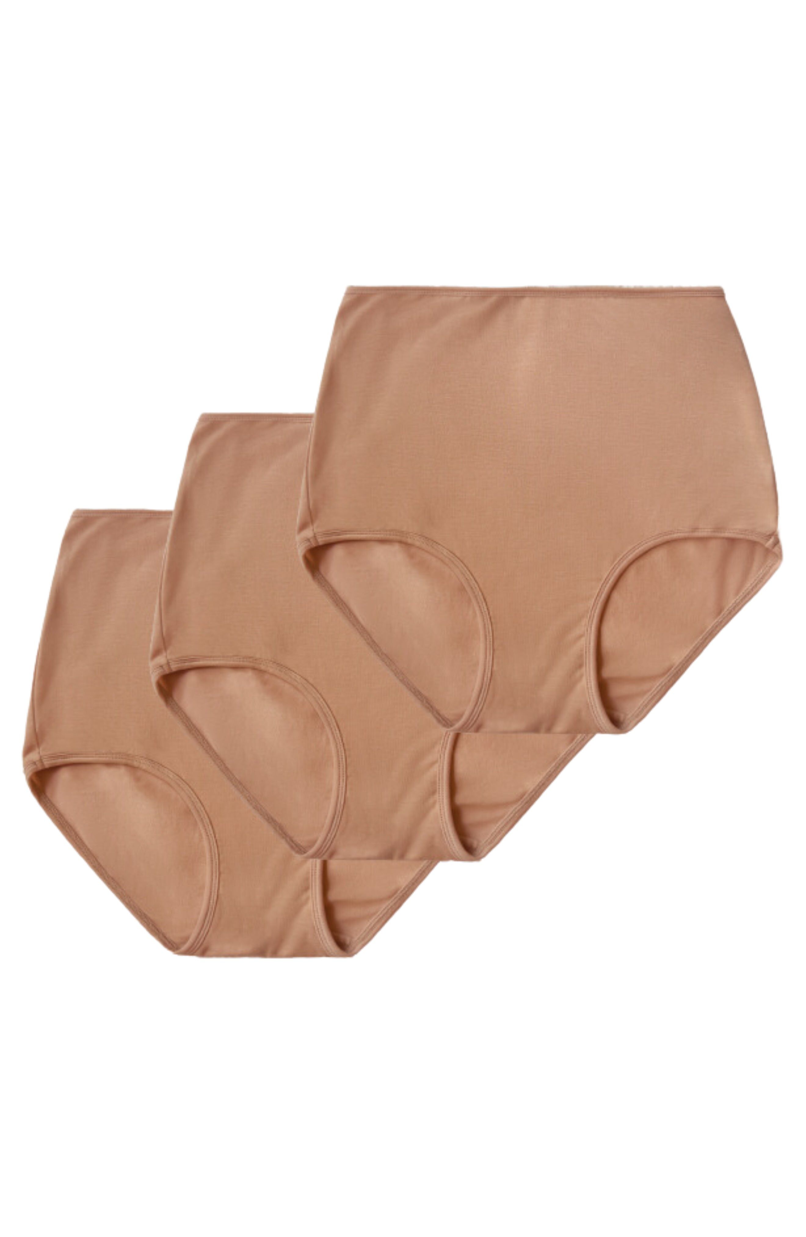 3-Pack High-Rise Ultra Soft Sustainable Briefs, Medium Nude / Brown, hi-res image number 0