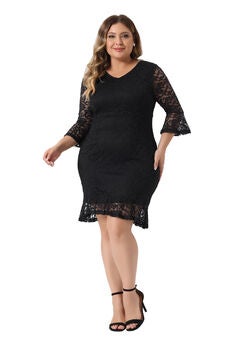 Ruffle Sleeves Cocktail Bodycon Dress