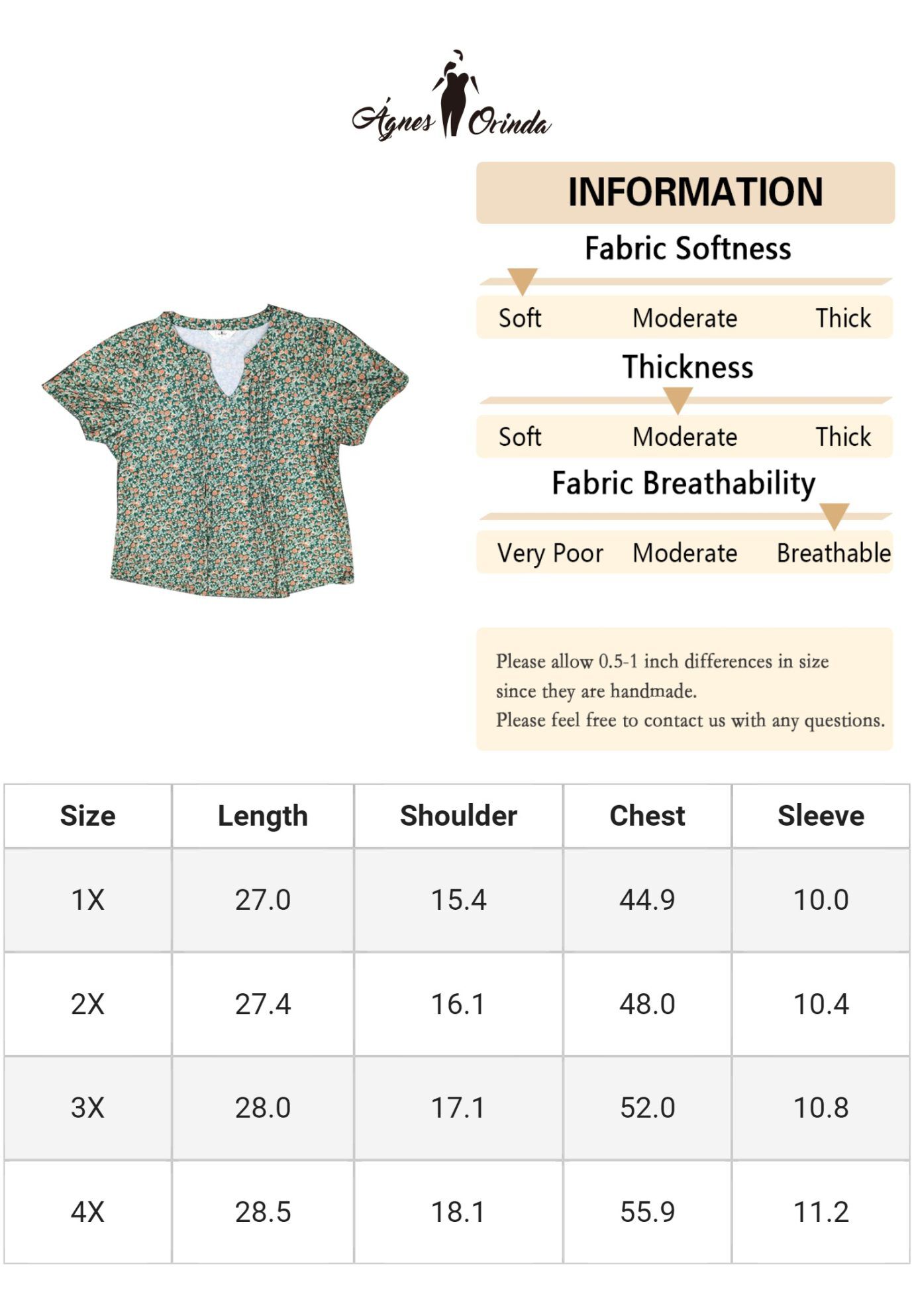 Short Sleeve Pleated T-Shirts Notched V Neck Blouse Floral Top, Green / Sage Green, alternate image number 4
