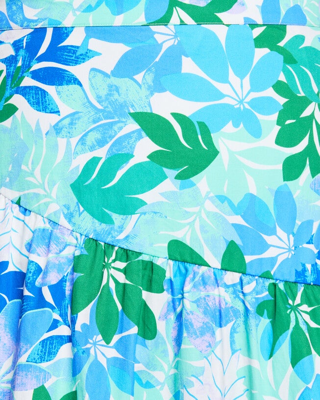 Travola Blue Tiered Skirt, Print / Azure Blue, alternate image number 3