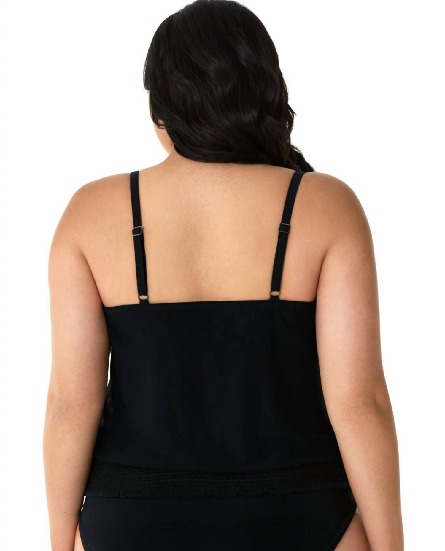 JUSTINA BLOUSON TANKINI TOP, Black / Black, alternate image number 1