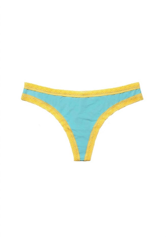 WOMEN'S PRETTY LITTLE PANTY THONG TANGA IN SEASCAPE, Seascape / Light Blue, hi-res image number null