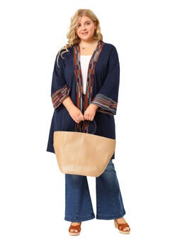 OPEN FRONT BOHO BOHEMIAN KNIT CARDIGAN