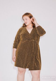 GOLD SHIMMER WRAP DRESS