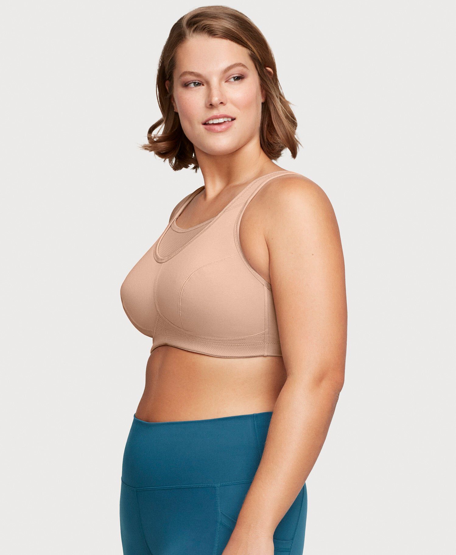 No-Bounce Camisole Sports Bra, Cafe / Tan, alternate image number 1