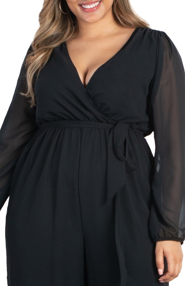 Celina Chiffon Jumpsuit, BLACK NOIR / Black, alternate image number 1
