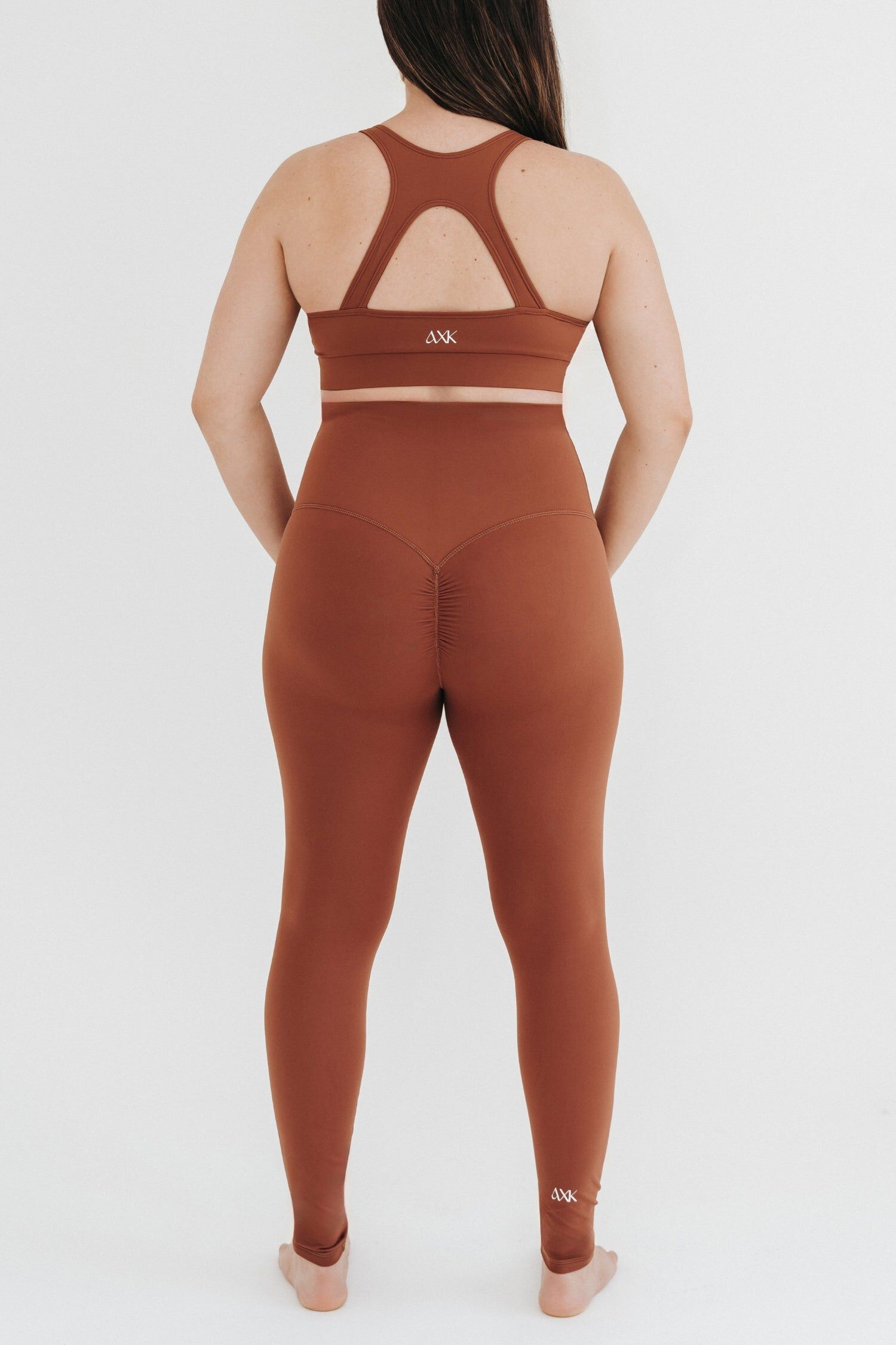 Women's Athletic Maternity Legging with Scrunched Butt Design and Supportive Belly Band, Brown / Brown, alternate image number 2