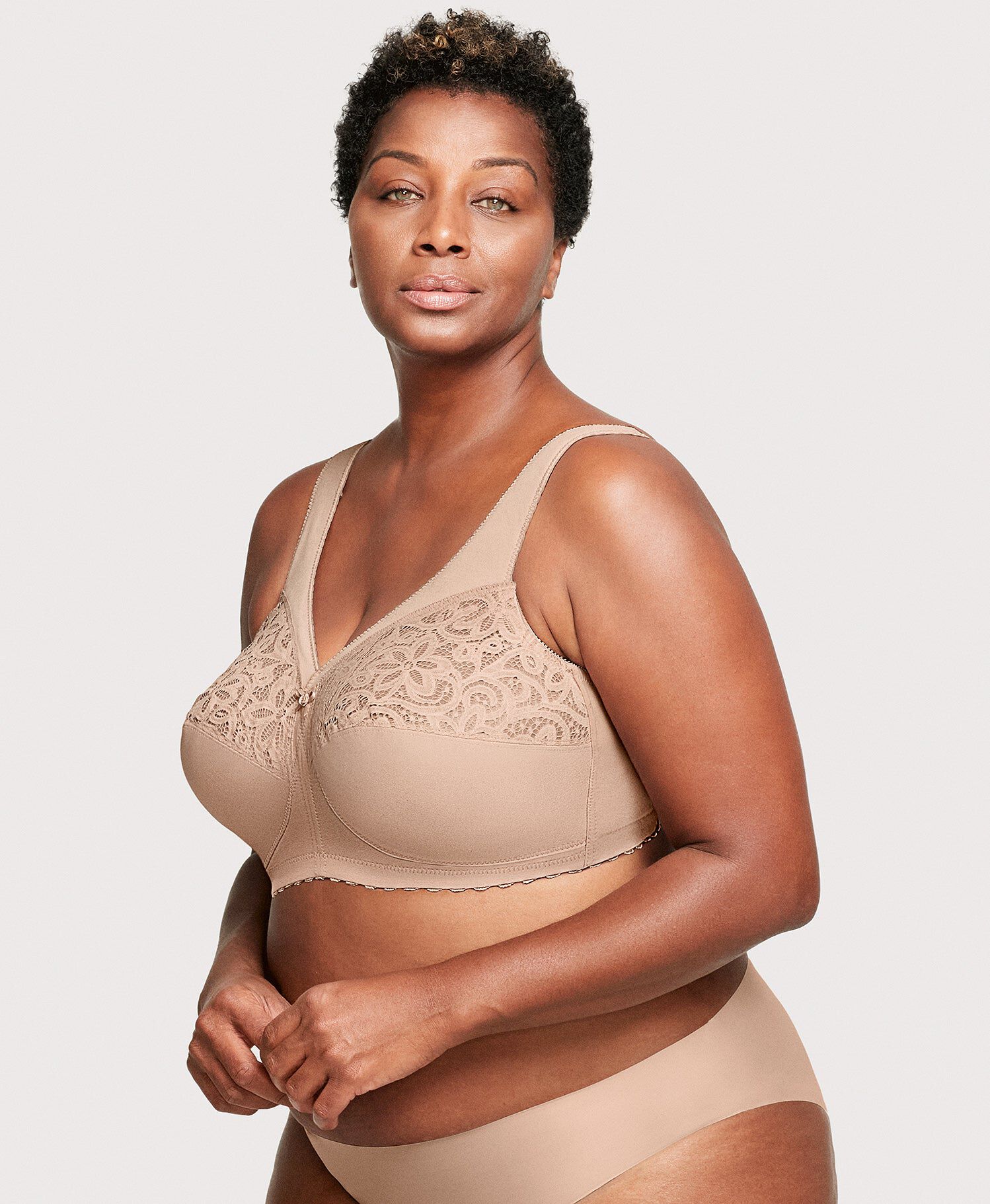 MagicLift Cotton Support Bra, Cafe / Tan, alternate image number 1