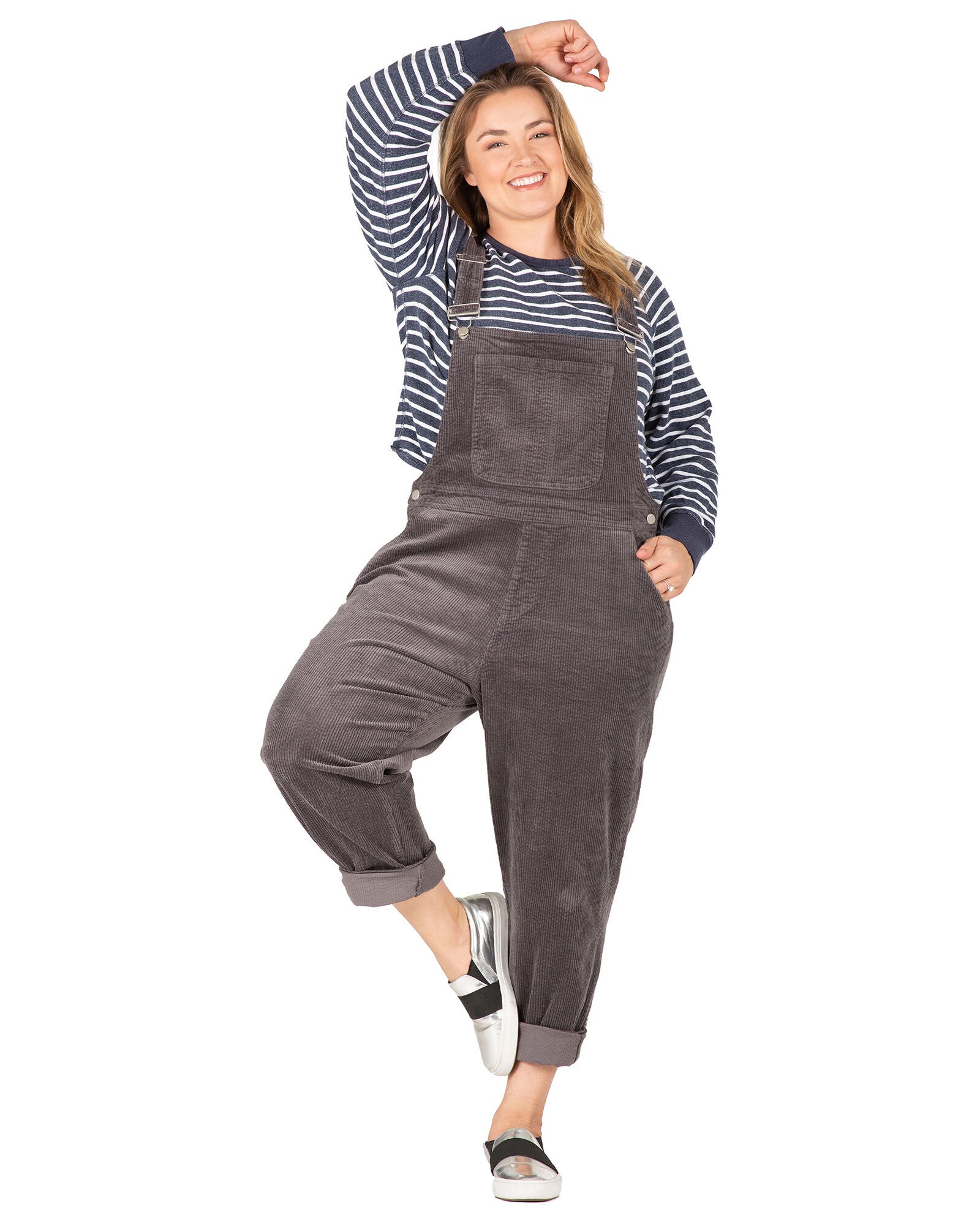 Harper Women&#39;s Corduroy Casual Overall, Charcoal / Charcoal Grey, alternate image number 3