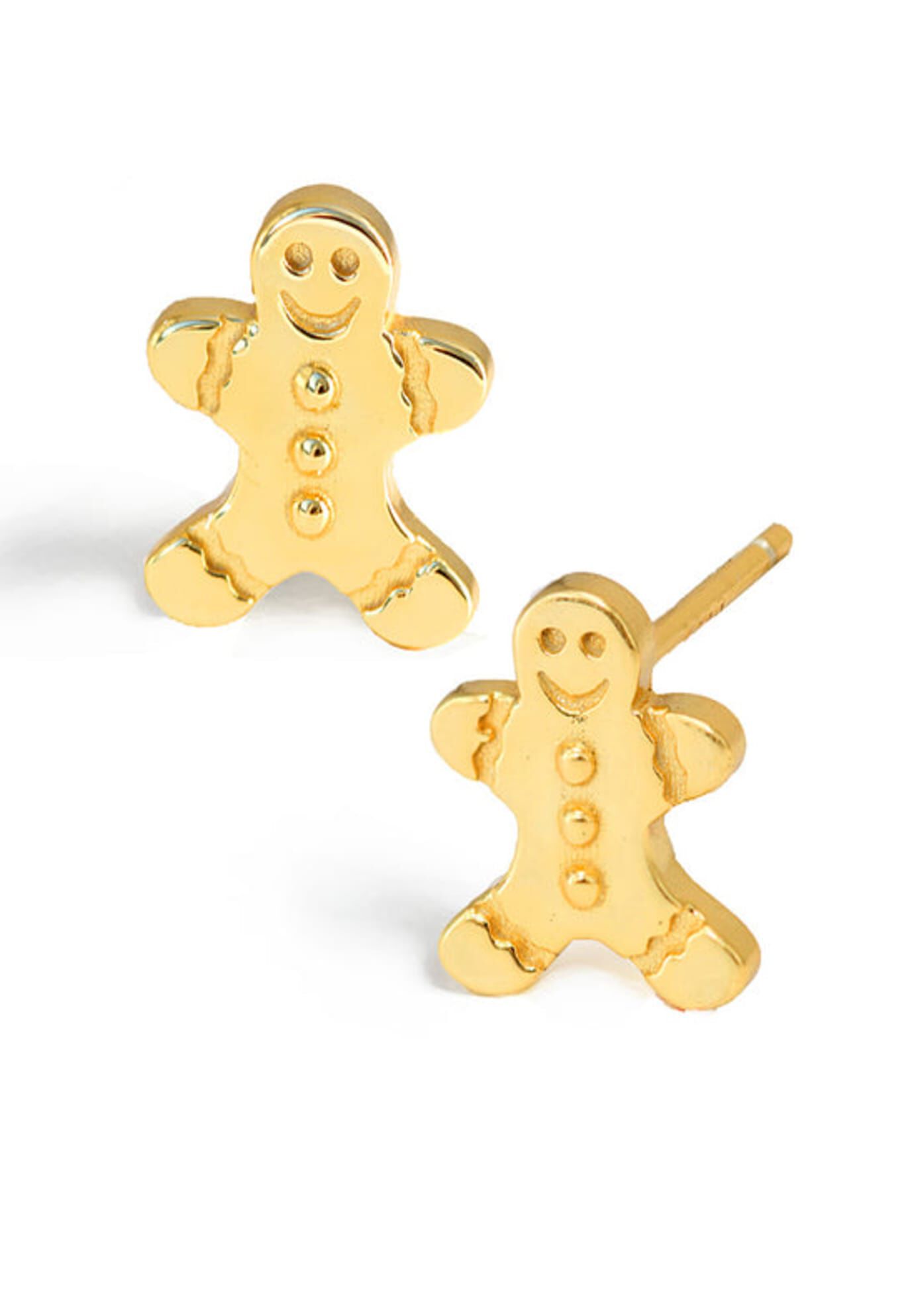 GINGERBREAD Stud Earrings, Gold / Gold, hi-res image number 0