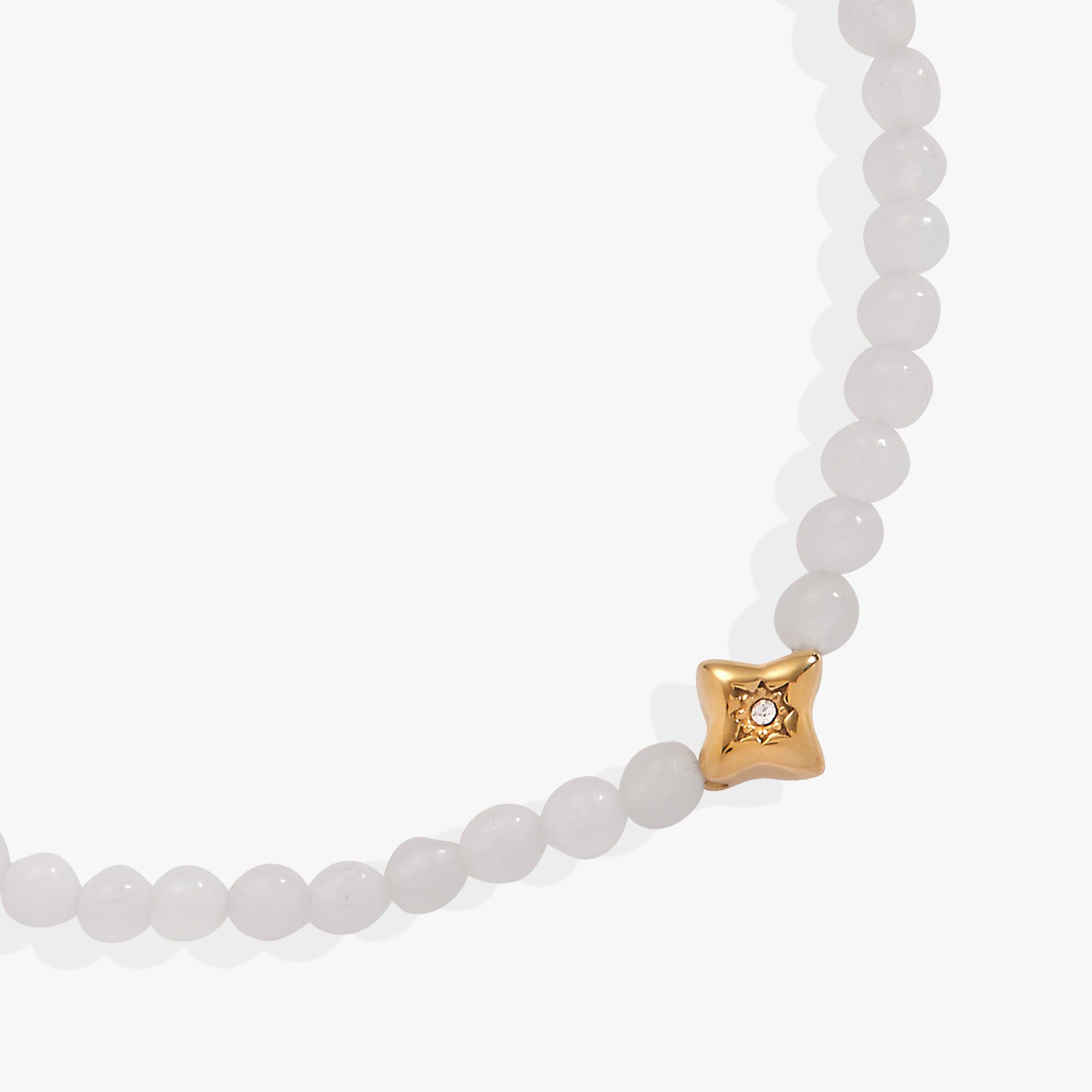 Star Moonstone Mini Stretch Bracelet, Moonstone / White, alternate image number 1