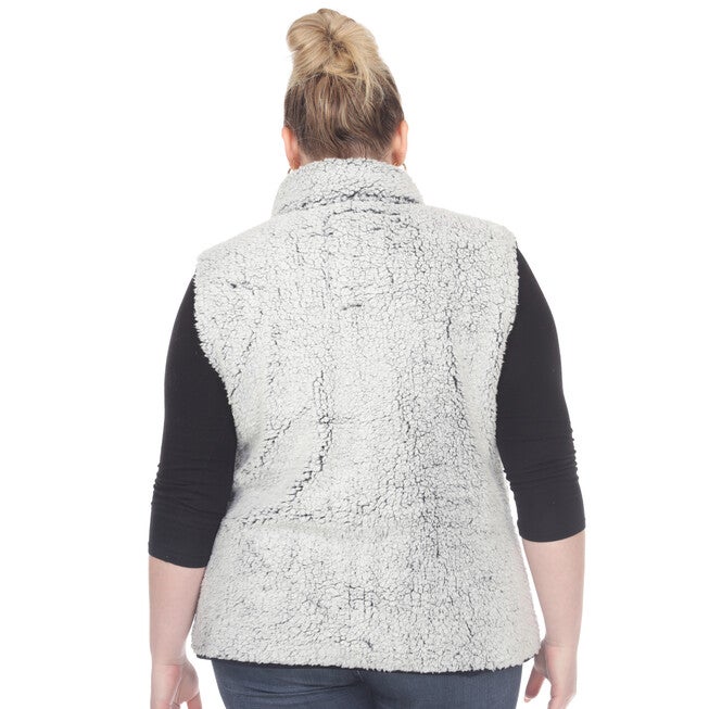 Zip up sherpa vest, Sheep Grey / Charcoal Grey, alternate image number 2