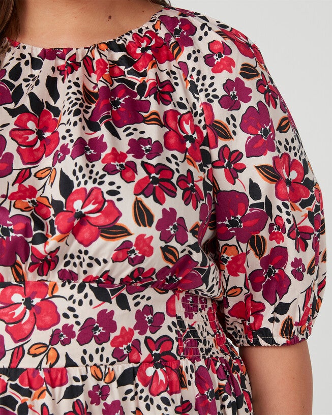 Buckingham Garden Pink Floral Midi Dress, , alternate image number 9
