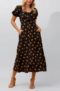 Annick- Charlotte Midi Dress Polka Dot Print