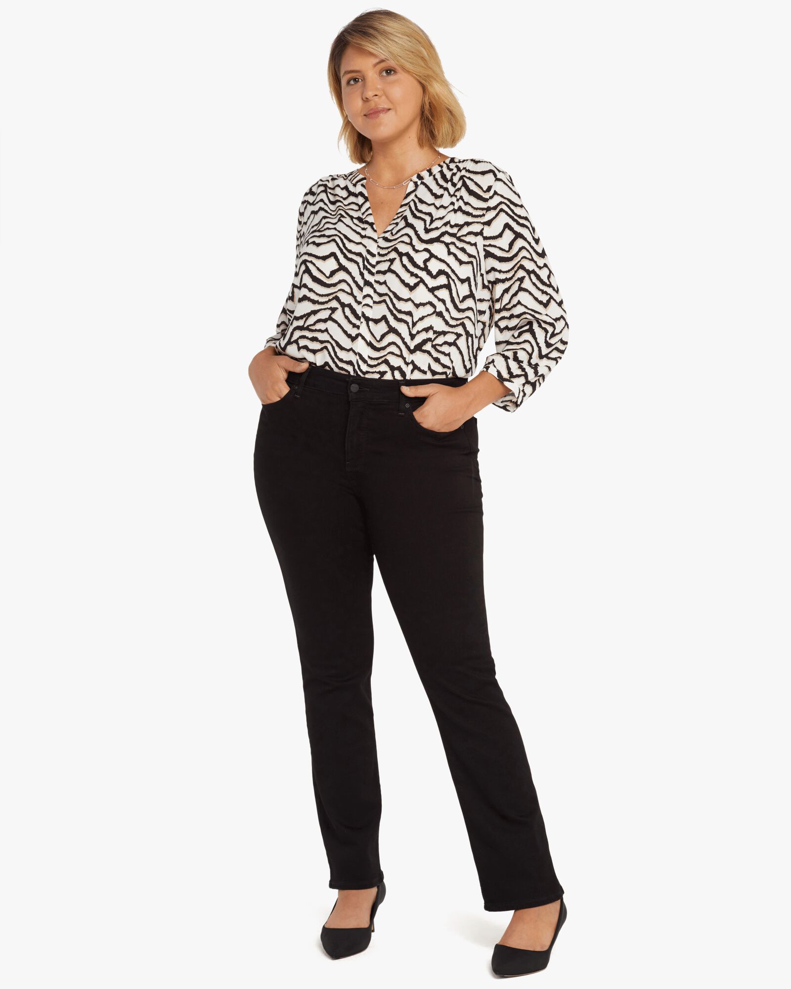 Marilyn Straight Pants, Black / Black, hi-res image number 0