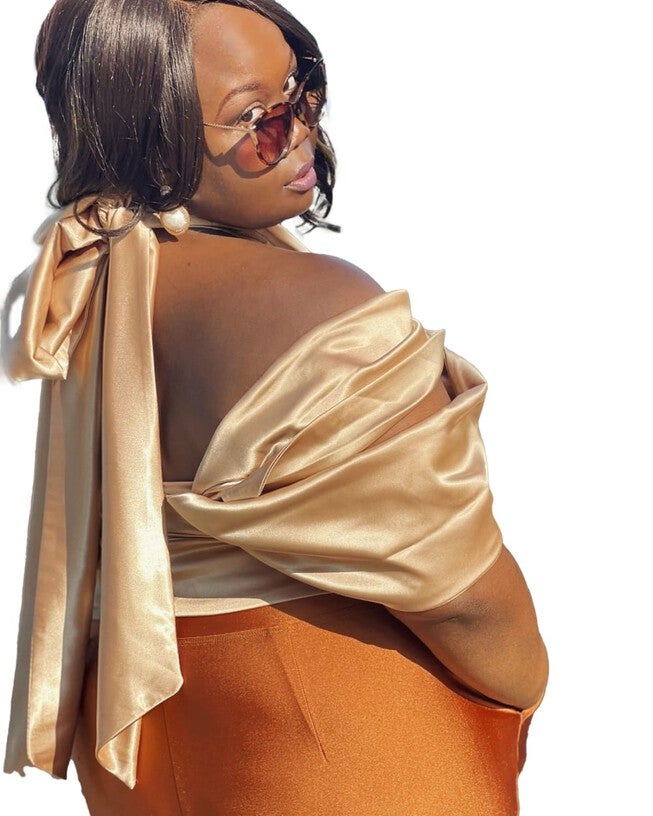 Giselle Halter Top, Champagne / Gold, alternate image number 2