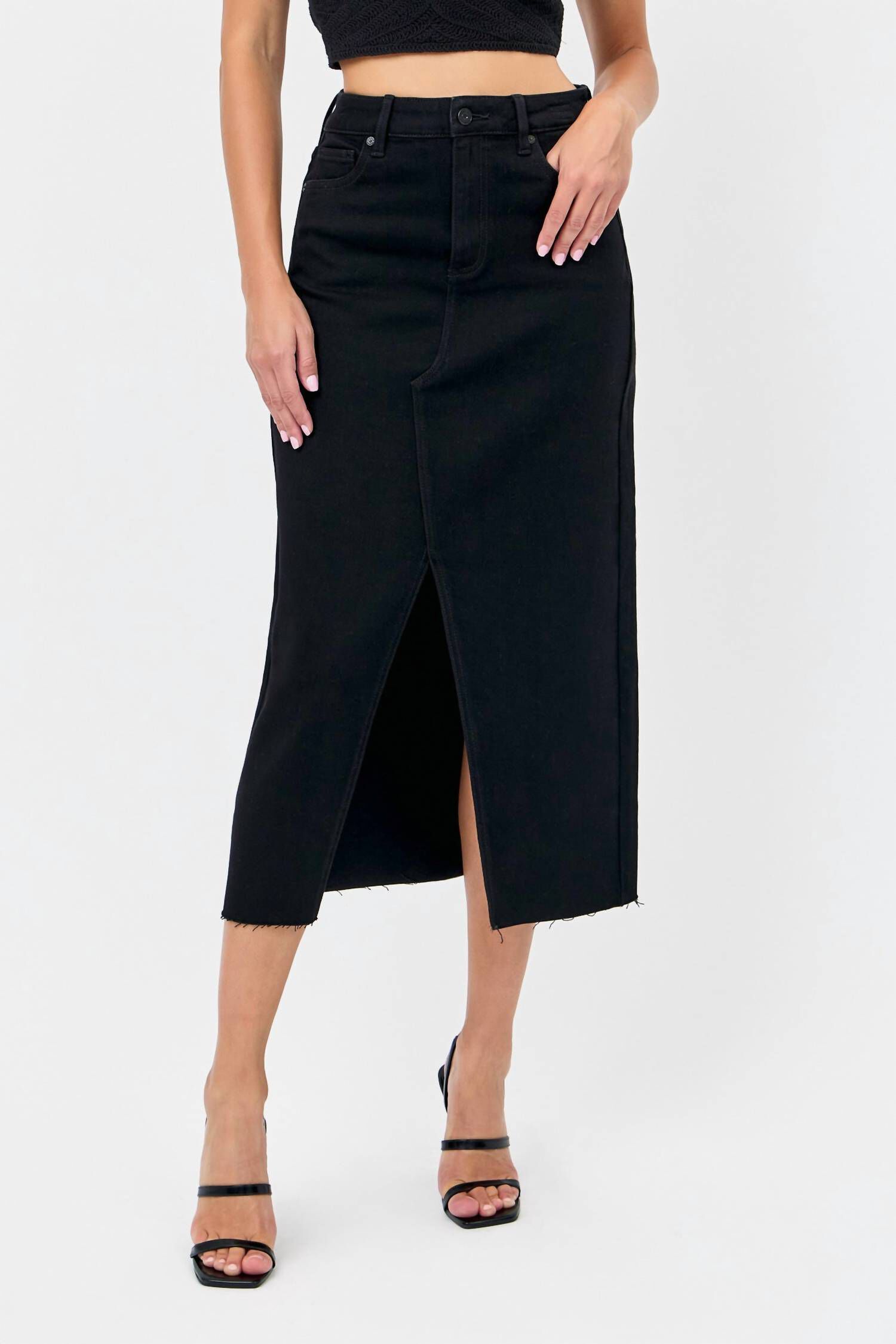 Hidden Peyton Wide Slit Midi Skirt main image 1