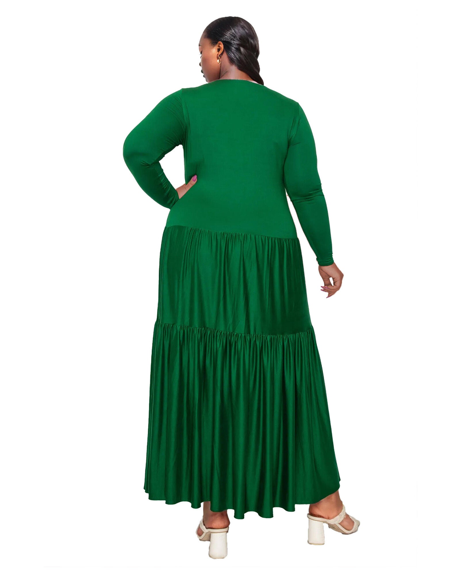 Tiered Maxi Dress, Green / Kelly Green, alternate image number 1