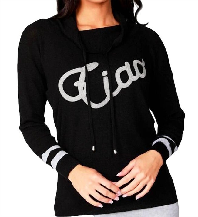 CIAO CREW NECK SWEATER IN BLACK/GRAY, BlackGray / Black, hi-res image number null