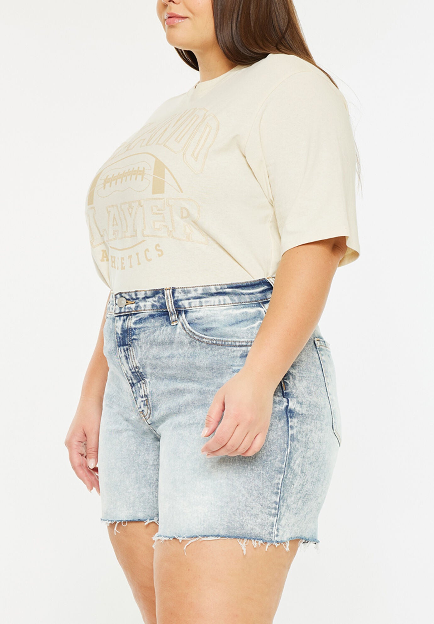 Lina Essentials 90's High Rise Shorts (Plus  Size), Light Wash / Light Wash, alternate image number 2