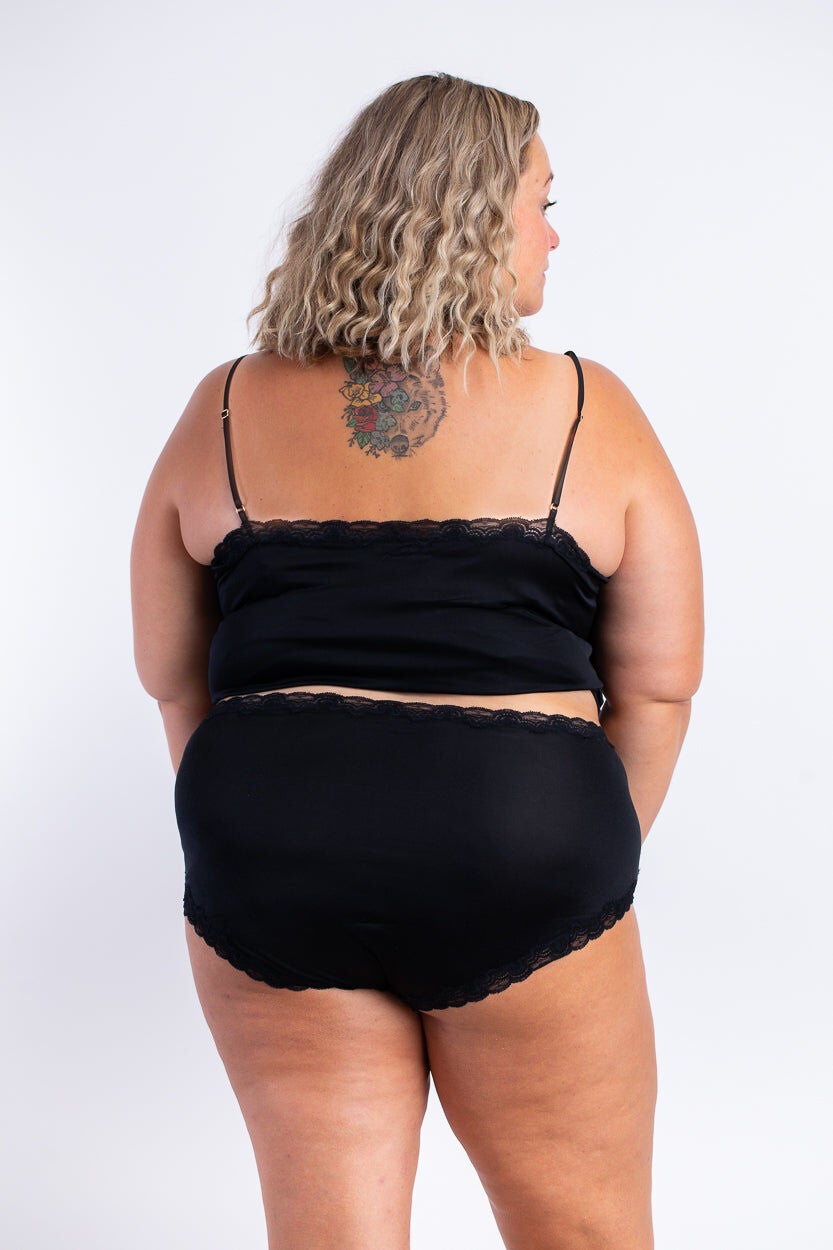 Soft Silk Camisole, Tap Shoe Black / Black, alternate image number 3