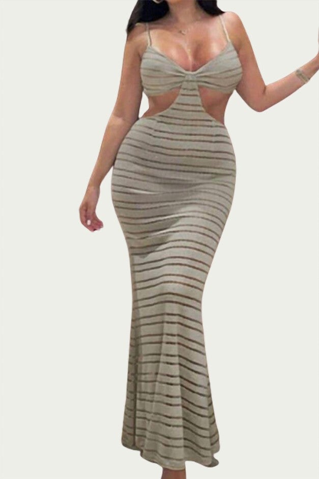 SHEER-PANELED COVERUP IN GREY, Grey / Cool Gray, hi-res image number 0