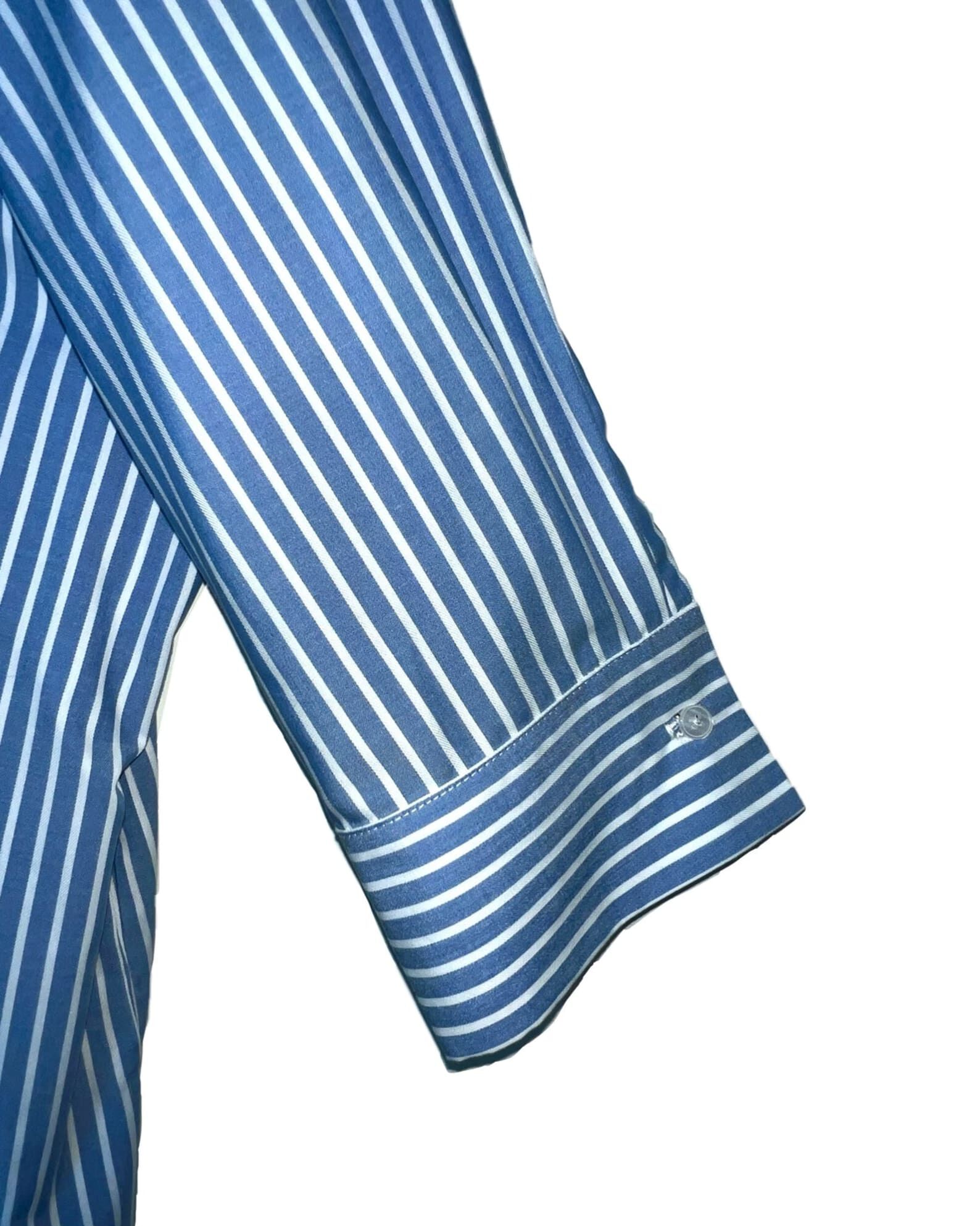 Mia Oversized Shirt Dress, Sky Blue Stripe / Light Blue, alternate image number 1