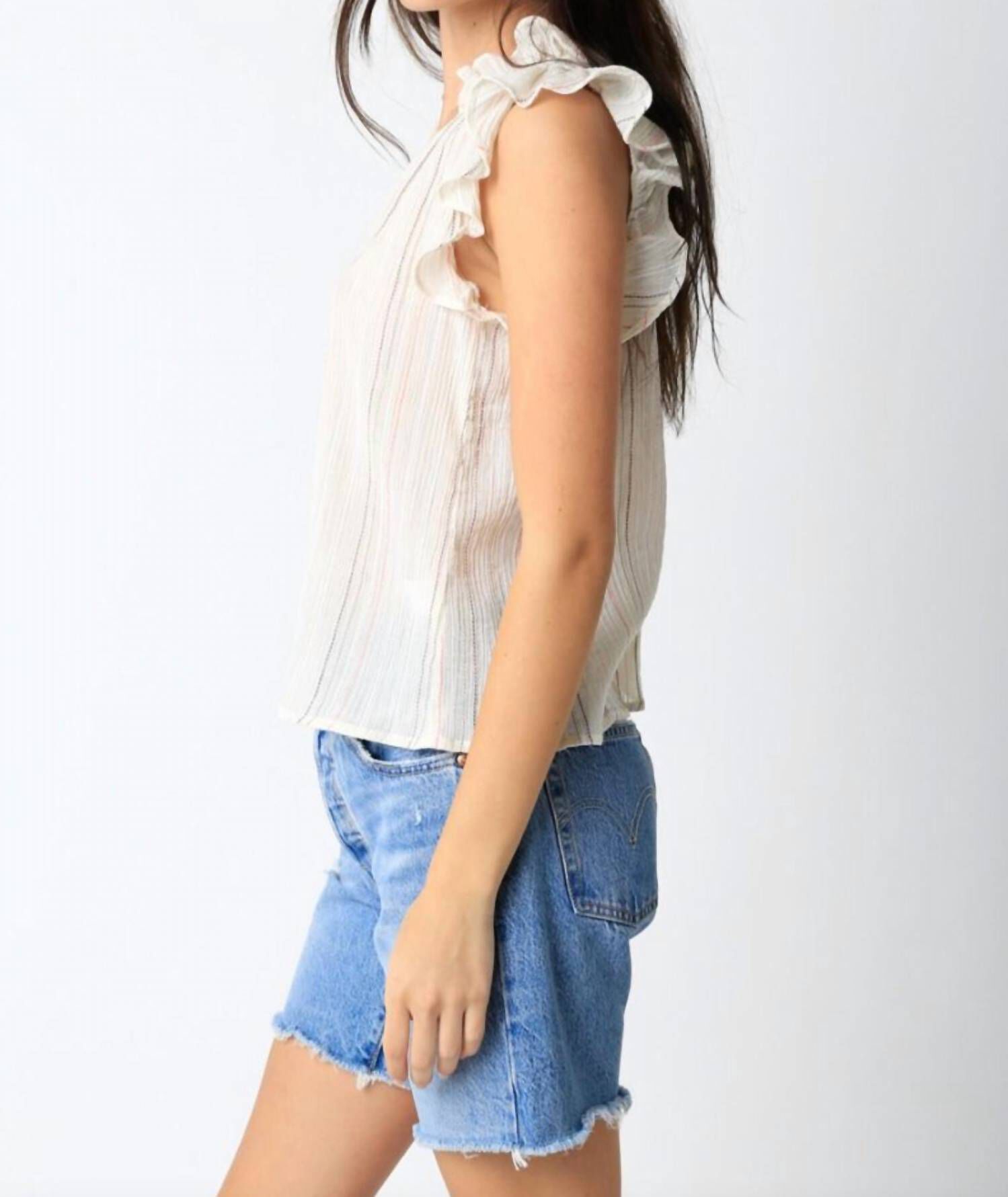 ANGIE STRIPE TOP IN NEUTRAL, , alternate image number 5