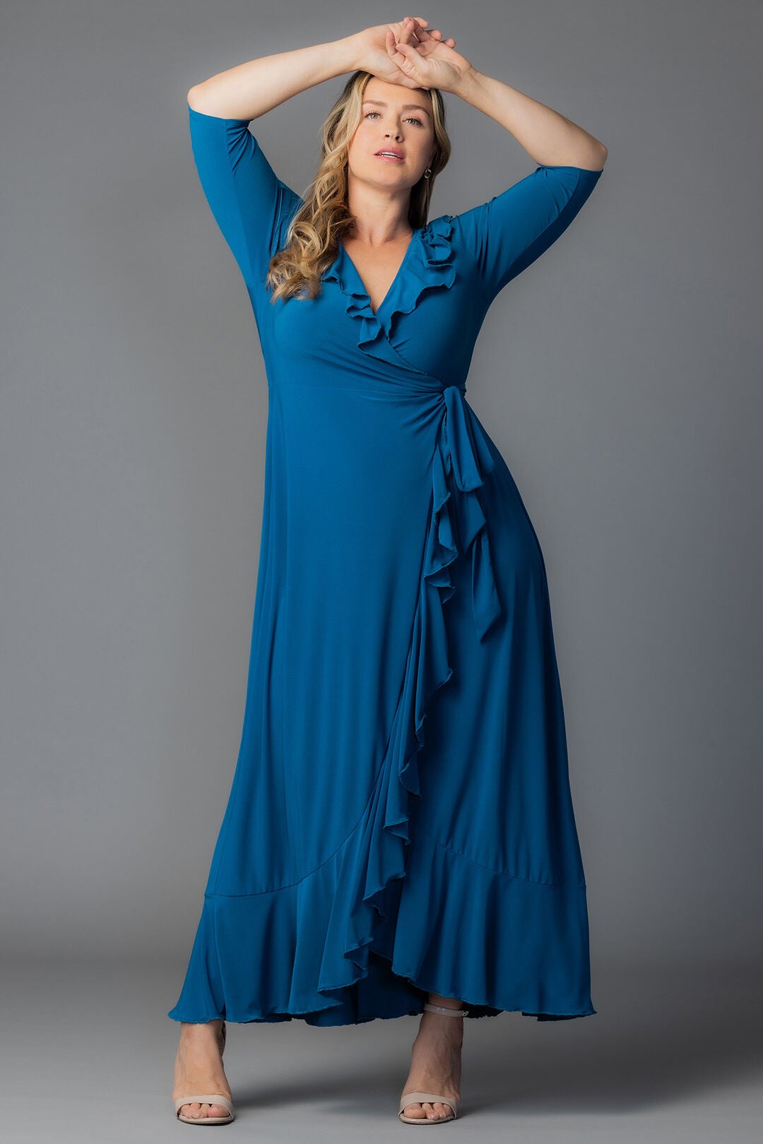 Maritime Maxi Dress, Aegean Blue / Teal, alternate image number 4