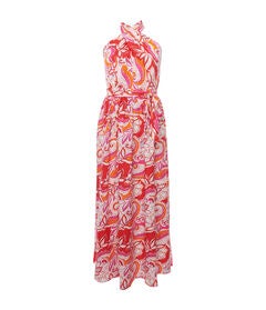 Smak Parlour Pink & Red Floral Budding Romance Maxi Dress