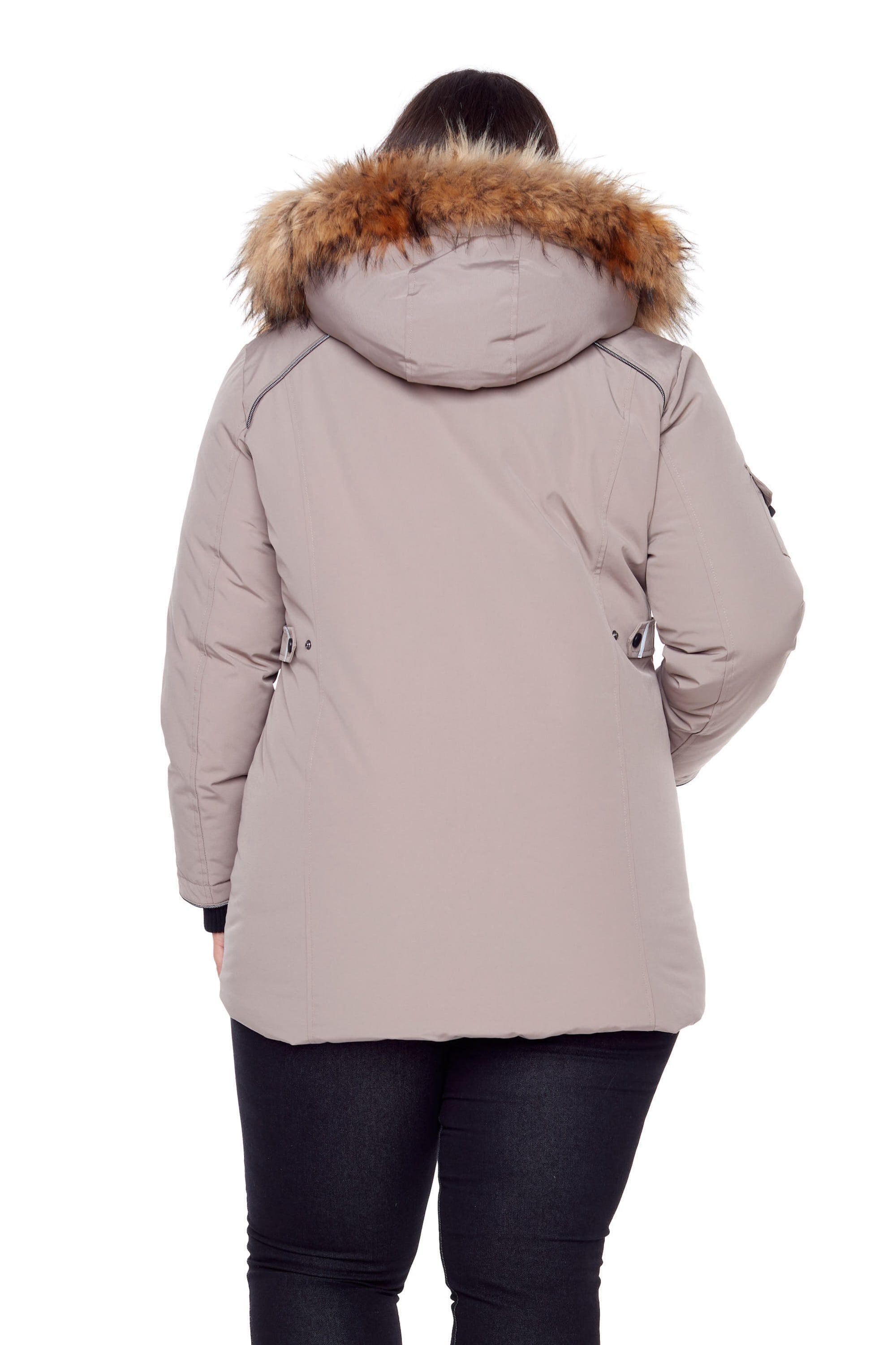 GLACIER | Vegan Down Recycled Parka Winter Jacket, Taupe / Taupe, alternate image number 3
