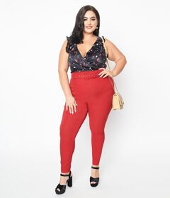 Plus Size Red Pants