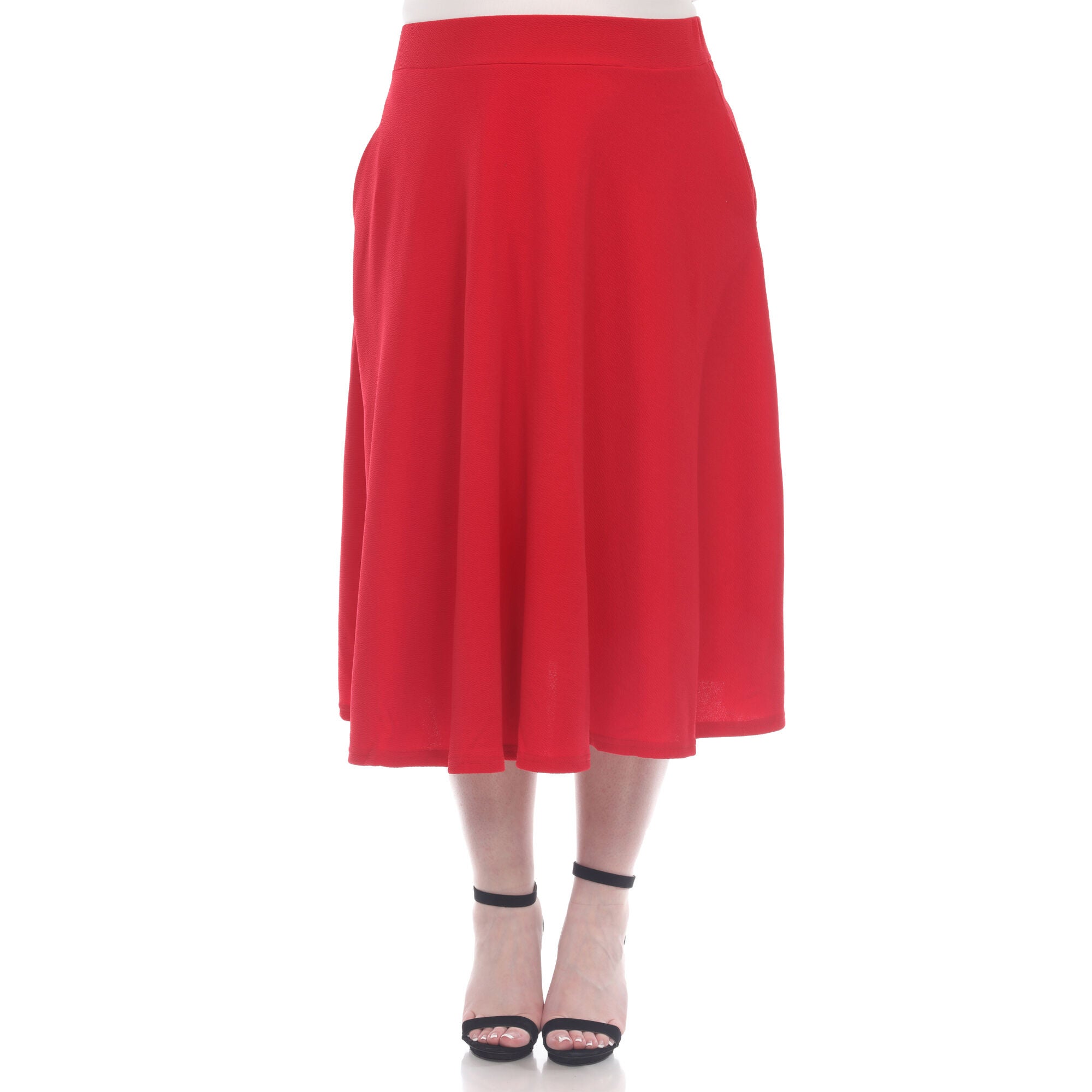 Tasmin Flare Midi Skirt, Red / Red, hi-res image number 0