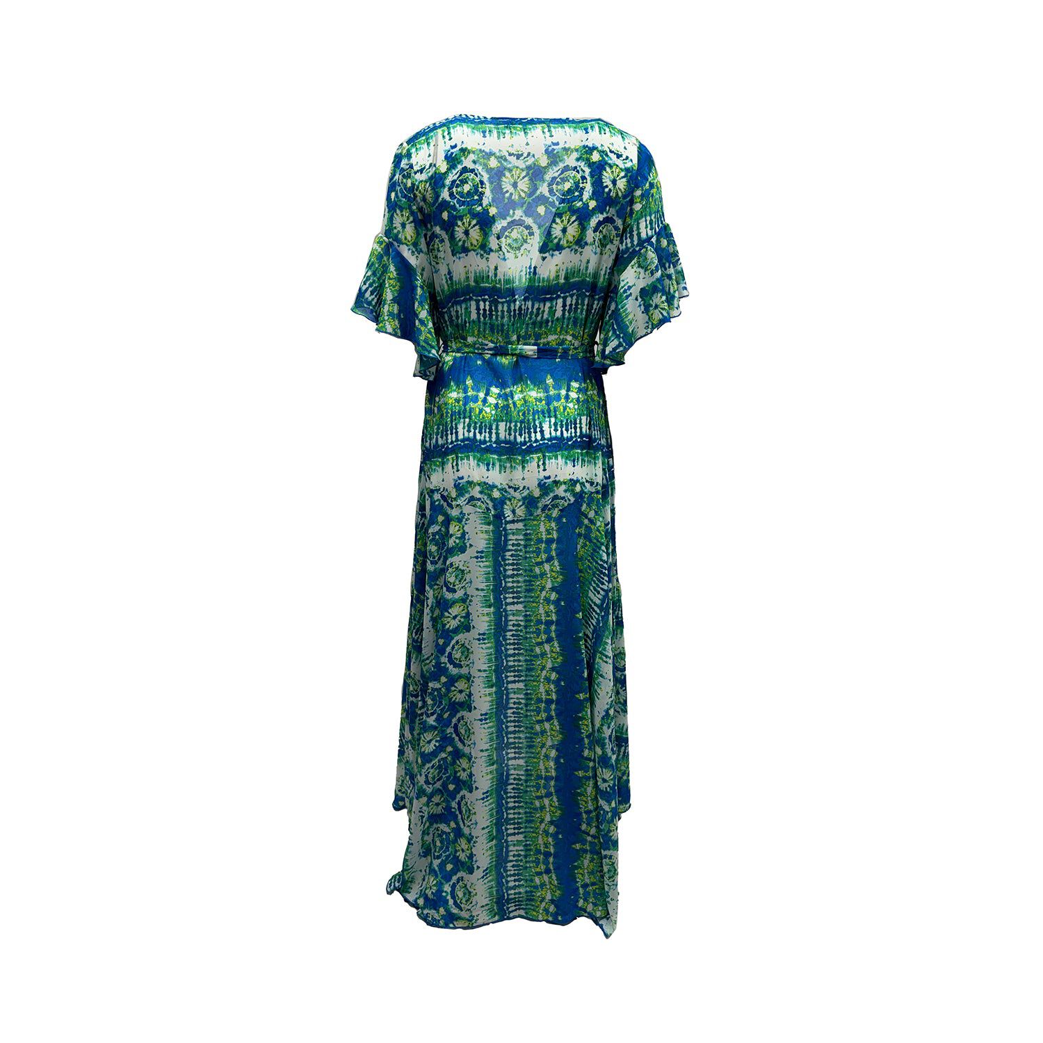 Korinne Standard Kaftan Blue & Green Batik Print, Blue / Azure Blue, alternate image number 3