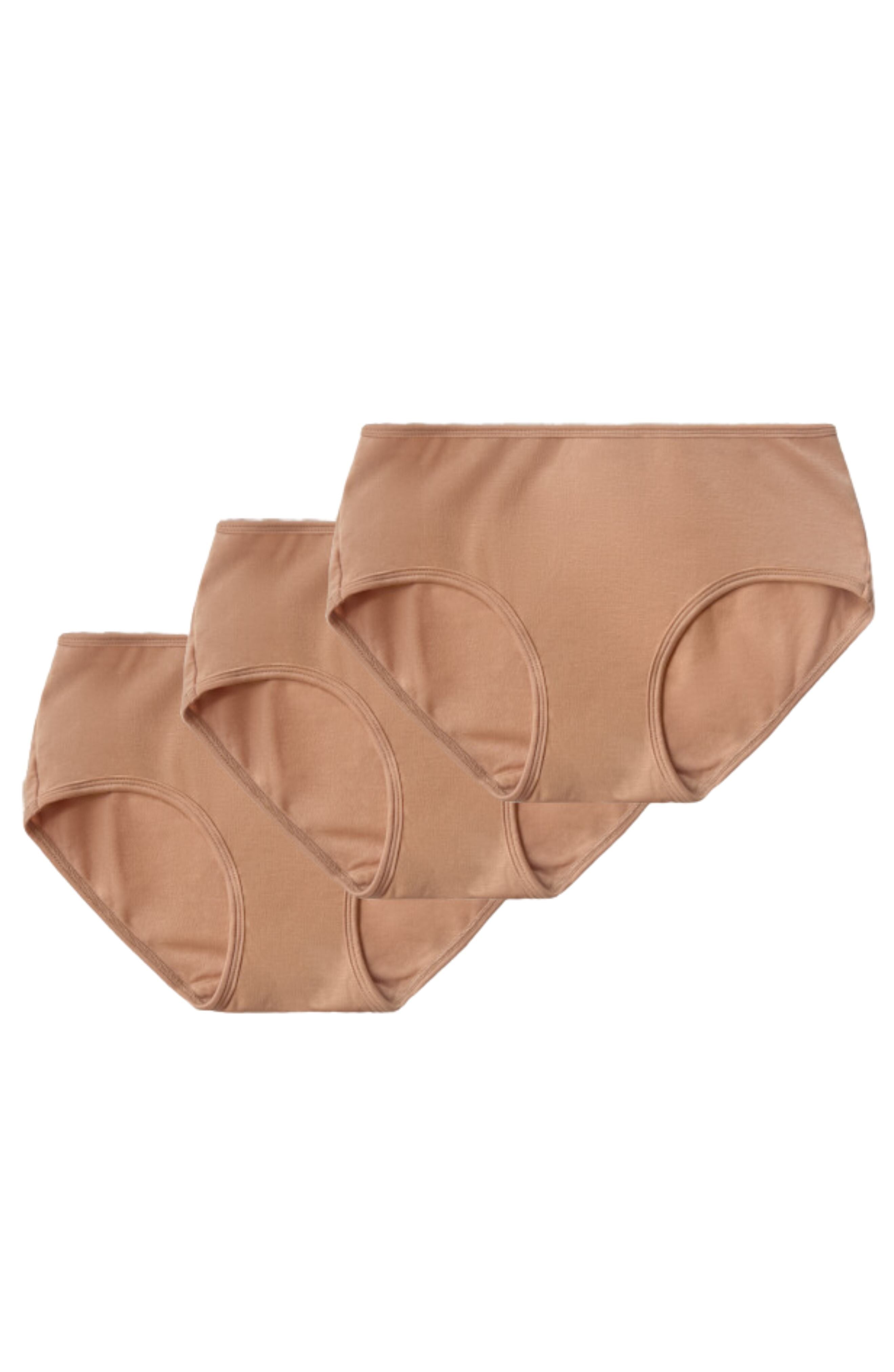 3-Pack Mid-Rise Ultra Soft Sustainable Briefs, Medium Nude / Brown, hi-res image number 0