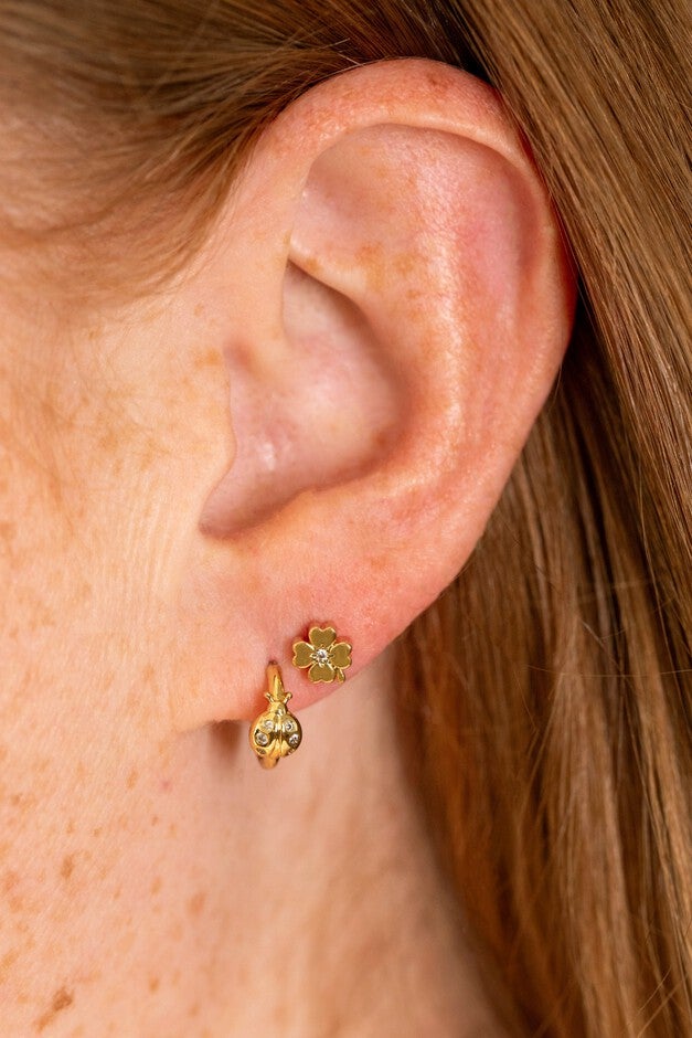 Love and Luck Set of 3 Stud & Hoop Earrings, Gold / Gold, alternate image number 2