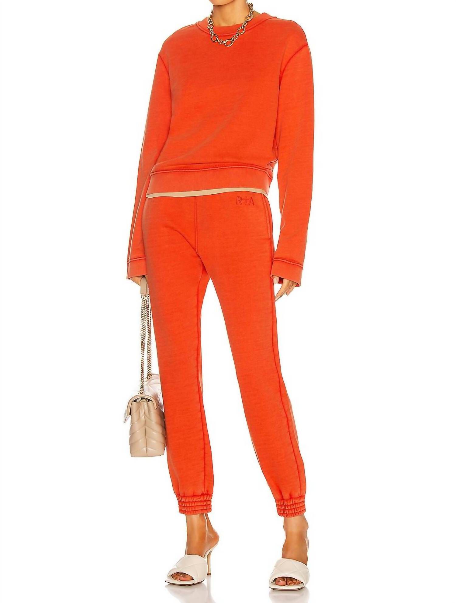 Sydney Sweatpant in Faded Orange, , alternate image number 4