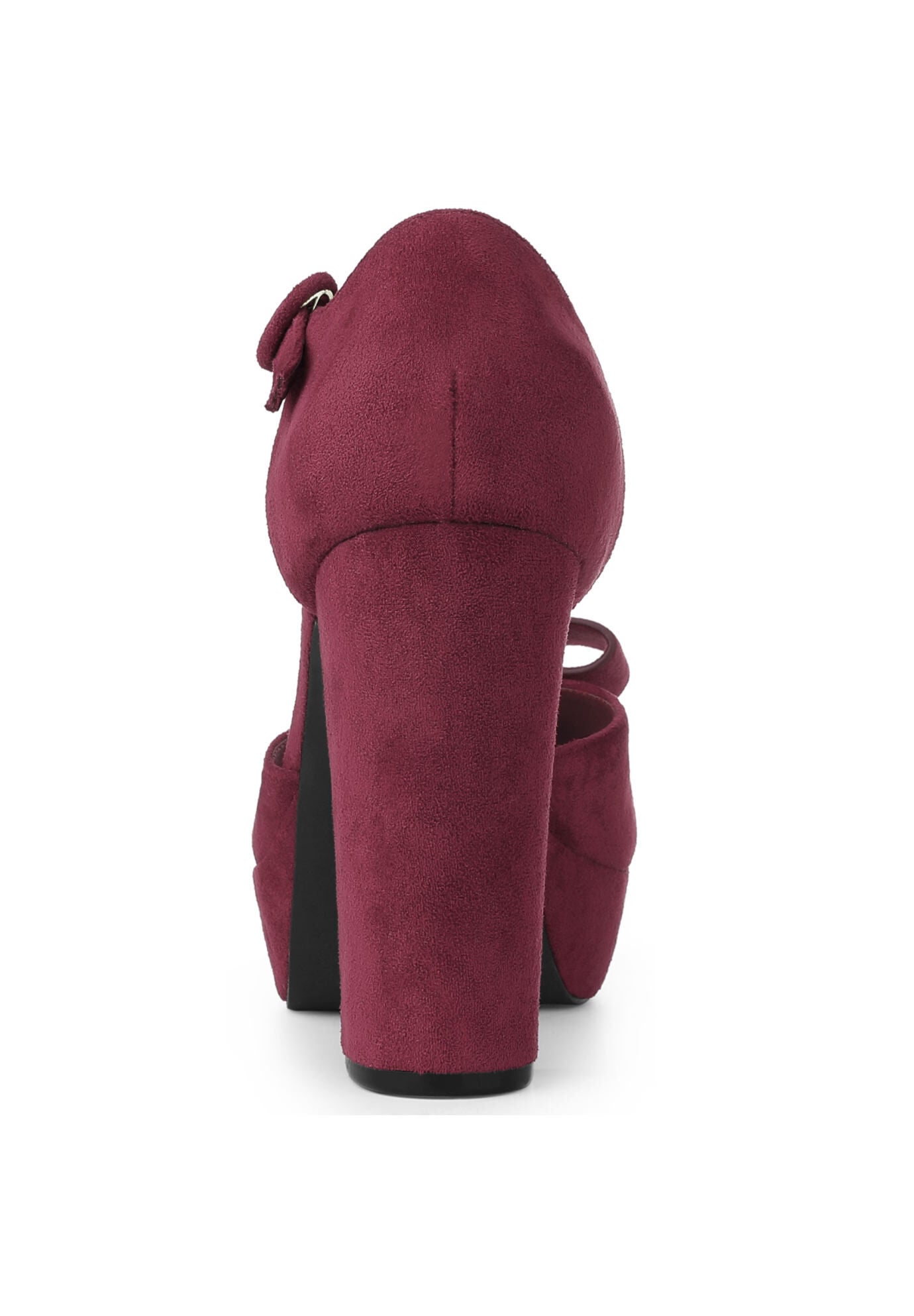 Mary Janes Platform Pumps Chunky Heels Dress Shoes, Burgundy / Burgundy, alternate image number 2